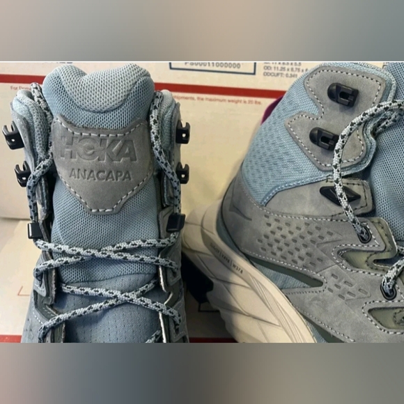 Hoka One One Anacapa Gore-Tex Mid Vibram Hiking Boots Shoes Blue Size 7.5 - Picture 4 of 15